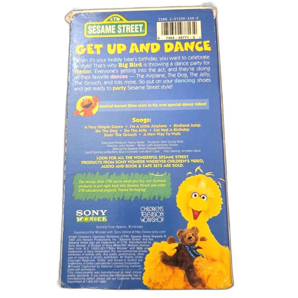 Sesame Street – Get Up and Dance VHS 1997 Big Bird - Picture 2 of 7